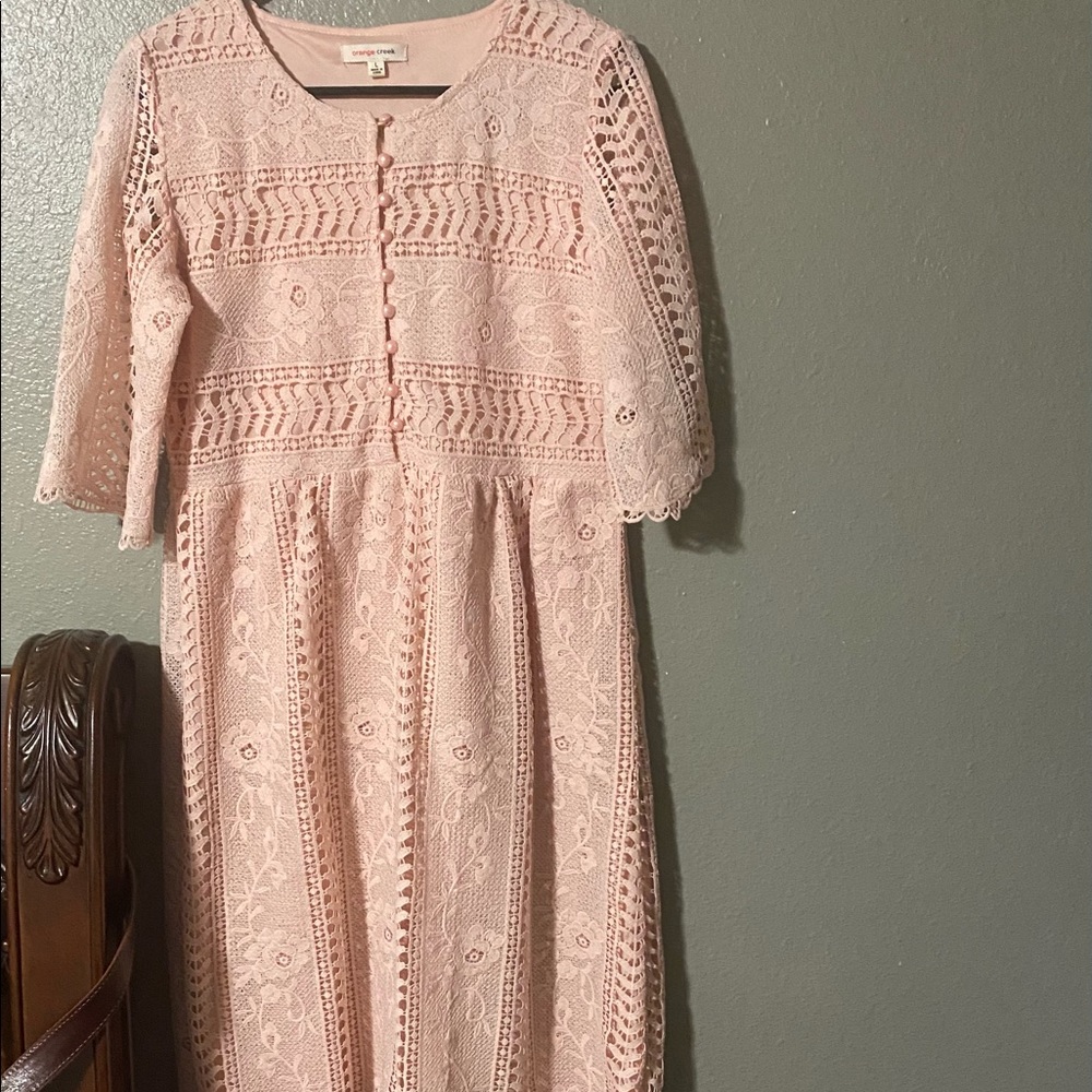 Blush lace dress